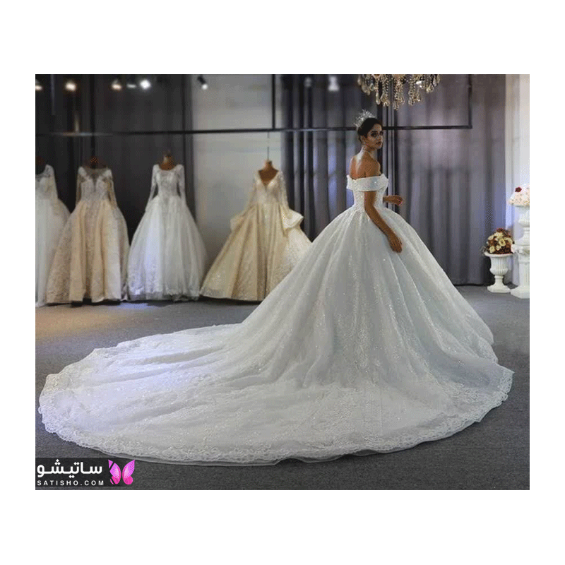 لباس عرووس دنباله دار